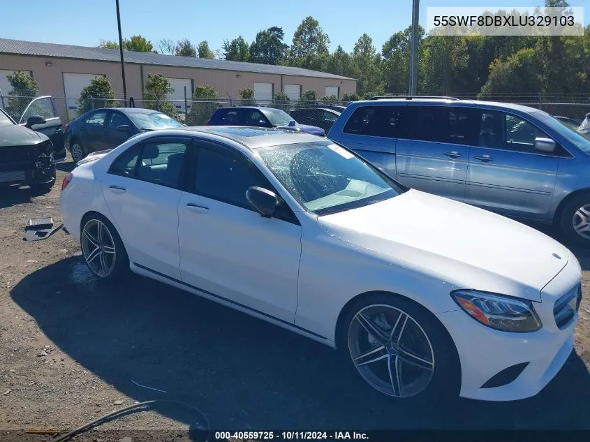 2020 Mercedes-Benz C 300 VIN: 55SWF8DBXLU329103 Lot: 40559725