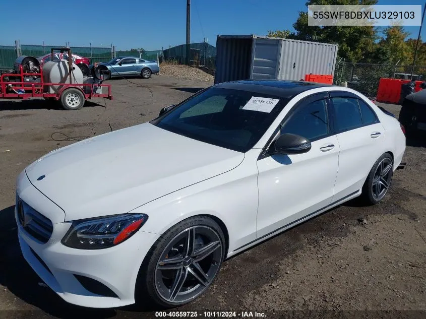 2020 Mercedes-Benz C 300 VIN: 55SWF8DBXLU329103 Lot: 40559725