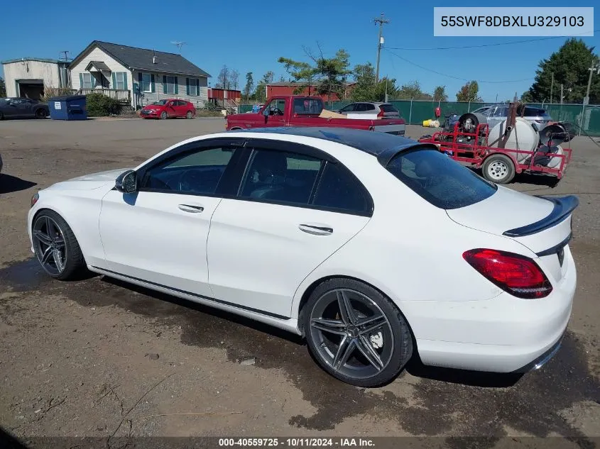 2020 Mercedes-Benz C 300 VIN: 55SWF8DBXLU329103 Lot: 40559725