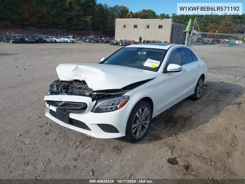 2020 Mercedes-Benz C 300 4Matic VIN: W1KWF8EB6LR571192 Lot: 40626324