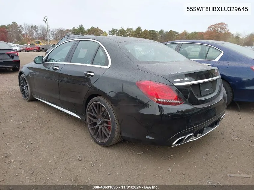 2020 Mercedes-Benz Amg C 63 S VIN: 55SWF8HBXLU329645 Lot: 40691695