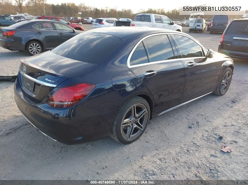 2020 Mercedes-Benz C 300 4Matic VIN: 55SWF8EB1LU330557 Lot: 40749598