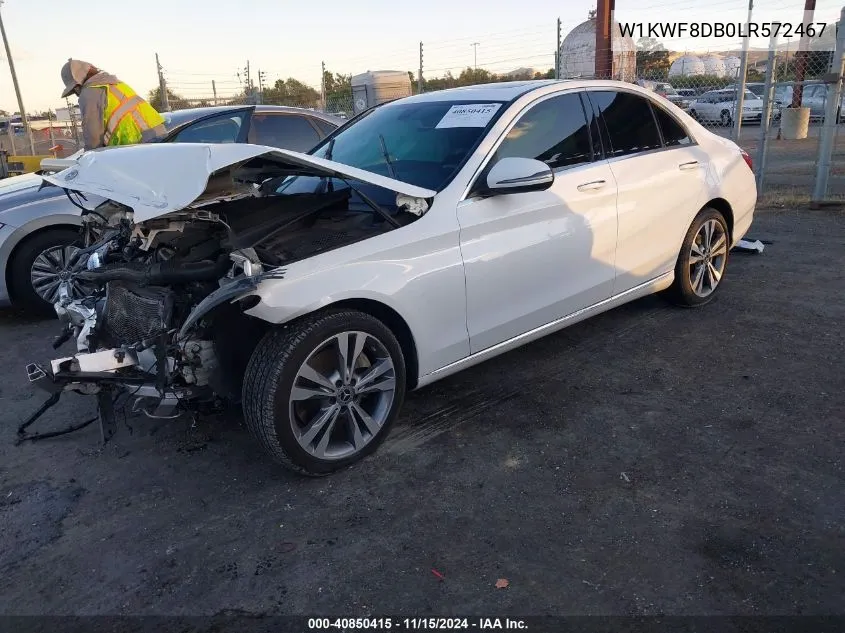 2020 Mercedes-Benz C 300 VIN: W1KWF8DB0LR572467 Lot: 40850415