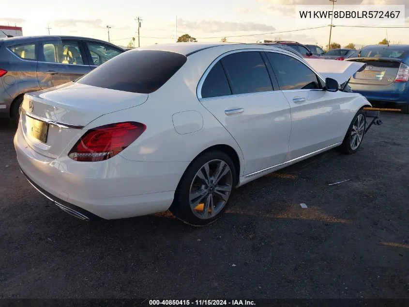 2020 Mercedes-Benz C 300 VIN: W1KWF8DB0LR572467 Lot: 40850415