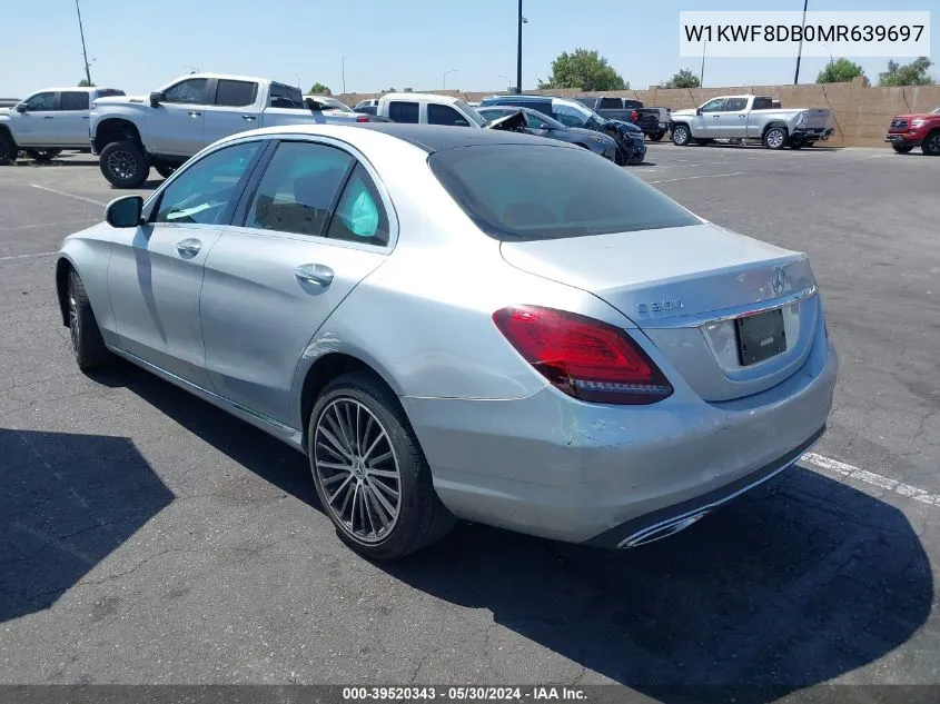 2021 Mercedes-Benz C 300 Sedan VIN: W1KWF8DB0MR639697 Lot: 39520343