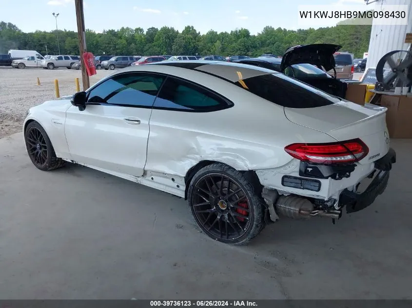 2021 Mercedes-Benz Amg C 63 S VIN: W1KWJ8HB9MG098430 Lot: 39736123