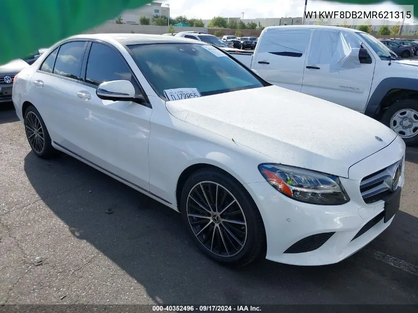 2021 Mercedes-Benz C 300 Sedan VIN: W1KWF8DB2MR621315 Lot: 40352496