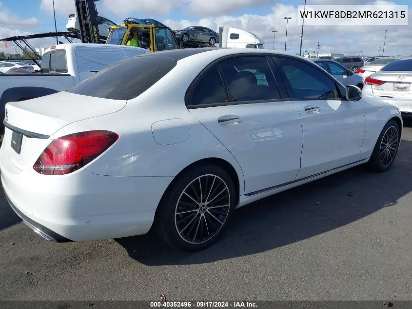 2021 Mercedes-Benz C 300 Sedan VIN: W1KWF8DB2MR621315 Lot: 40352496