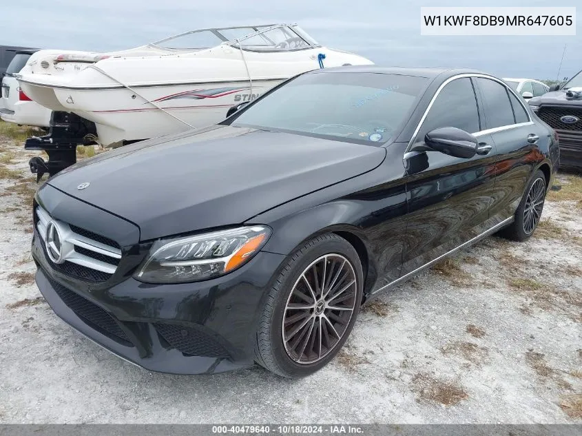 2021 Mercedes-Benz C 300 Sedan VIN: W1KWF8DB9MR647605 Lot: 40479640