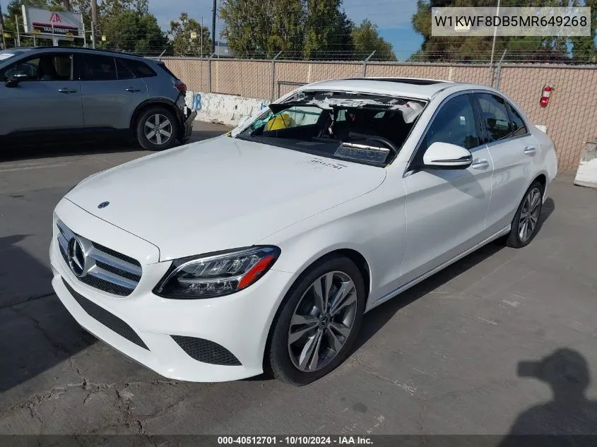 2021 Mercedes-Benz C 300 Sedan VIN: W1KWF8DB5MR649268 Lot: 40512701