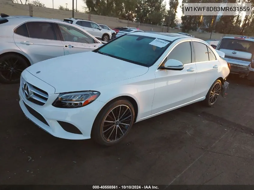 2021 Mercedes-Benz C 300 Sedan VIN: W1KWF8DB3MR631559 Lot: 40558561