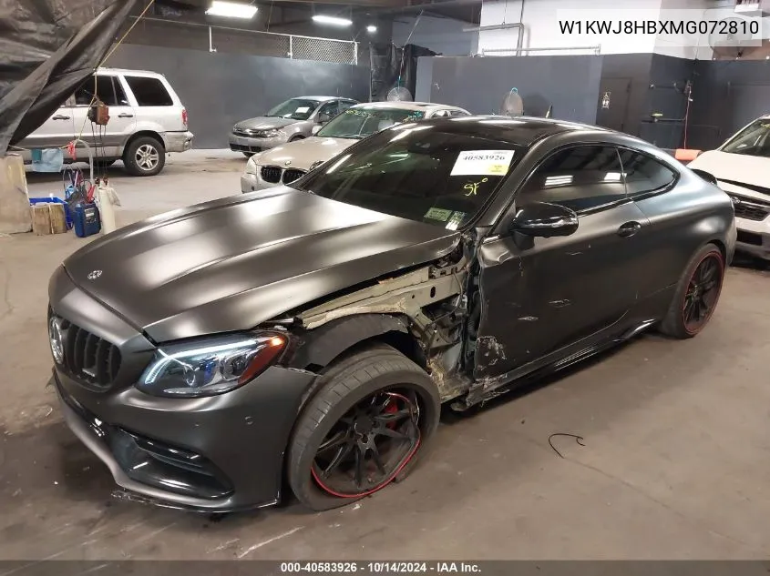 2021 Mercedes-Benz Amg C 63 S VIN: W1KWJ8HBXMG072810 Lot: 40583926