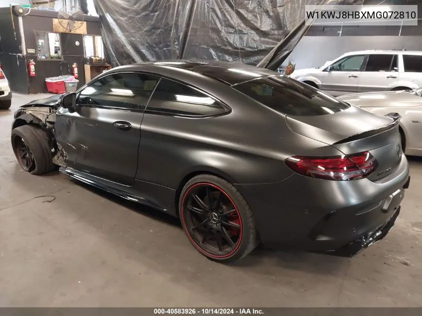 2021 Mercedes-Benz Amg C 63 S VIN: W1KWJ8HBXMG072810 Lot: 40583926