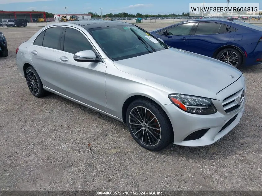 2021 Mercedes-Benz C 300 4Matic VIN: W1KWF8EB5MR604815 Lot: 40603572