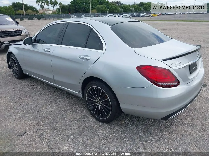 2021 Mercedes-Benz C 300 4Matic VIN: W1KWF8EB5MR604815 Lot: 40603572