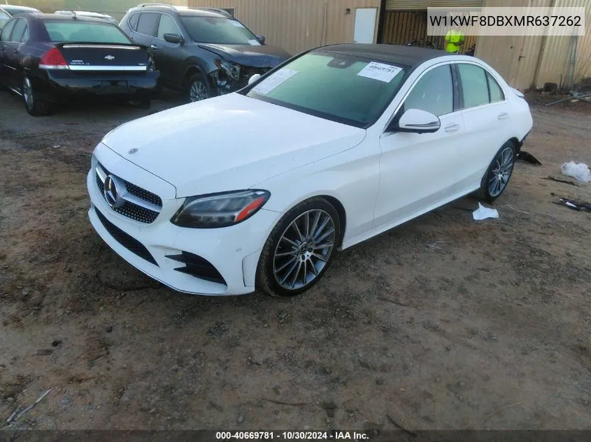 2021 Mercedes-Benz C 300 Sedan VIN: W1KWF8DBXMR637262 Lot: 40669781