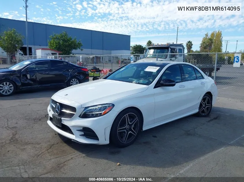 2021 Mercedes-Benz C 300 Sedan VIN: W1KWF8DB1MR614095 Lot: 40685086