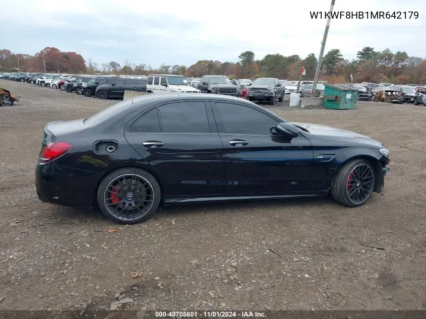 2021 Mercedes-Benz Amg C 63 S VIN: W1KWF8HB1MR642179 Lot: 40705601