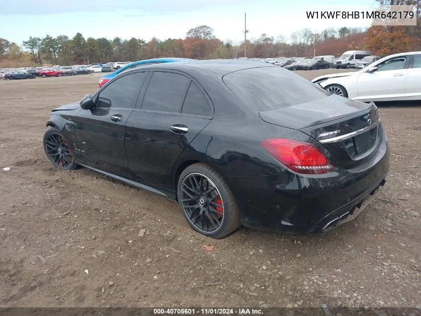 2021 Mercedes-Benz Amg C 63 S VIN: W1KWF8HB1MR642179 Lot: 40705601