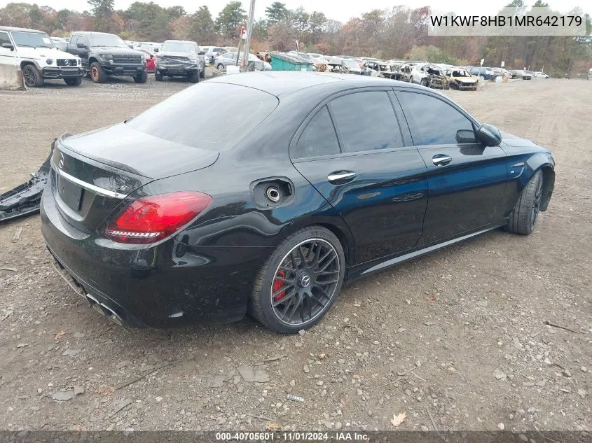 2021 Mercedes-Benz Amg C 63 S VIN: W1KWF8HB1MR642179 Lot: 40705601