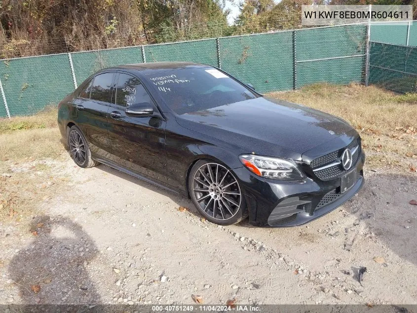 2021 Mercedes-Benz C 4Matic VIN: W1KWF8EB0MR604611 Lot: 40751249