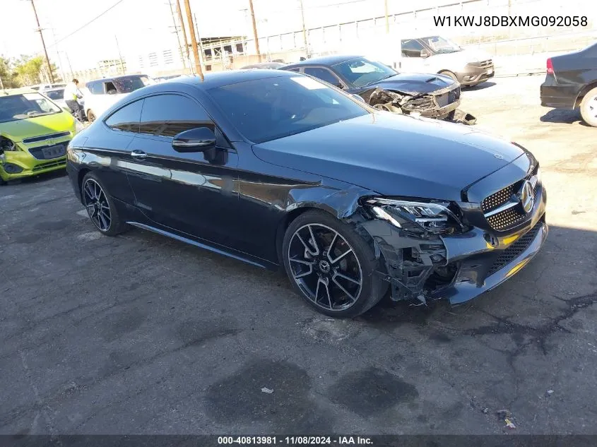 2021 Mercedes-Benz C 300 Coupe VIN: W1KWJ8DBXMG092058 Lot: 40813981