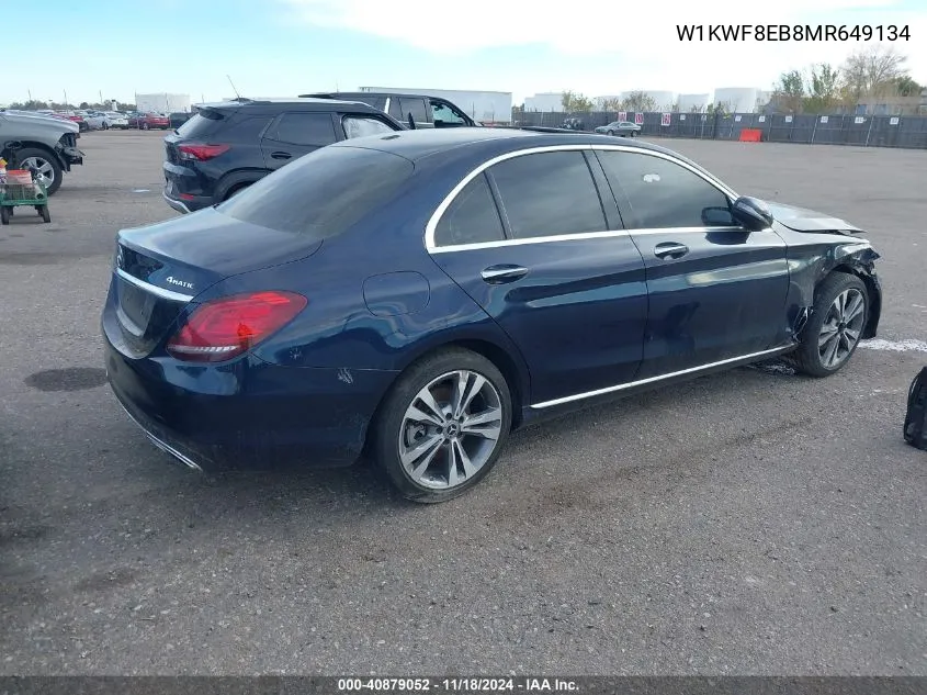 2021 Mercedes-Benz C 300 4Matic VIN: W1KWF8EB8MR649134 Lot: 40879052