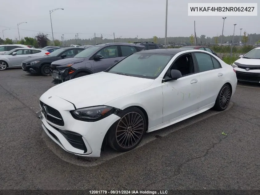 2022 Mercedes-Benz C-Class VIN: W1KAF4HB2NR062427 Lot: 12081779