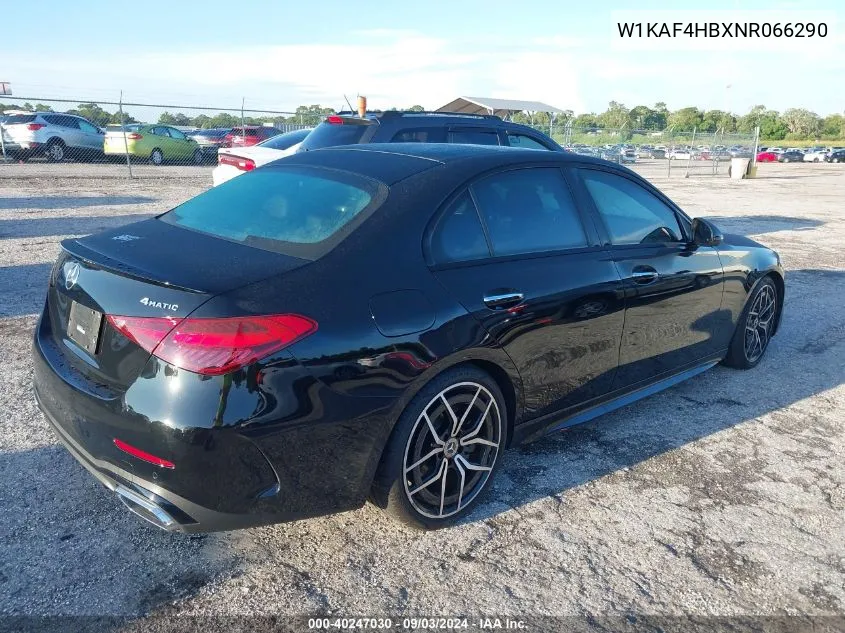 2022 Mercedes-Benz C 300 4Matic VIN: W1KAF4HBXNR066290 Lot: 40247030