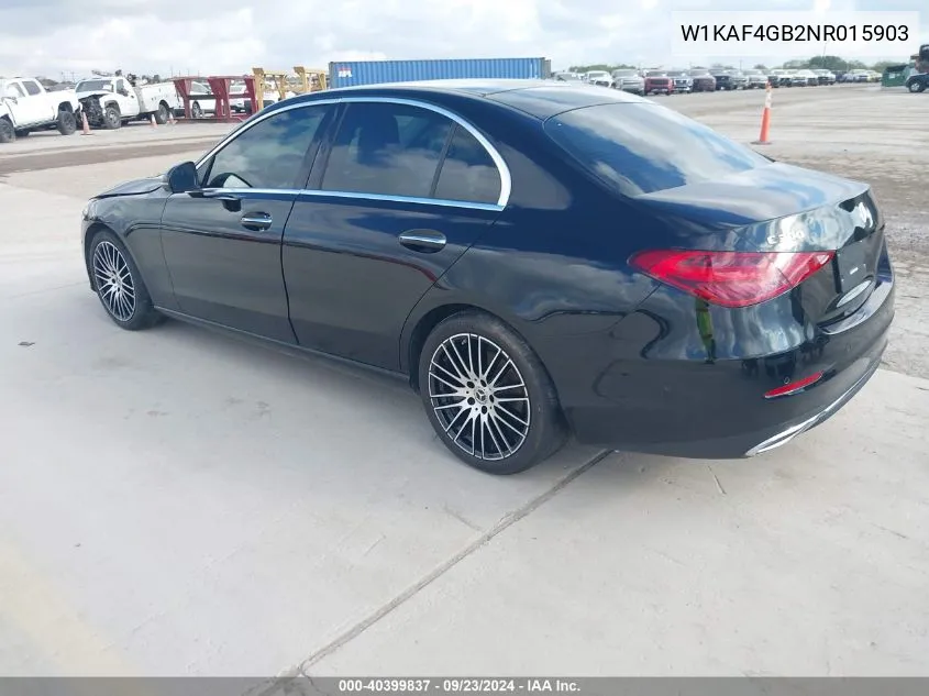 2022 Mercedes-Benz C 300 Sedan VIN: W1KAF4GB2NR015903 Lot: 40399837