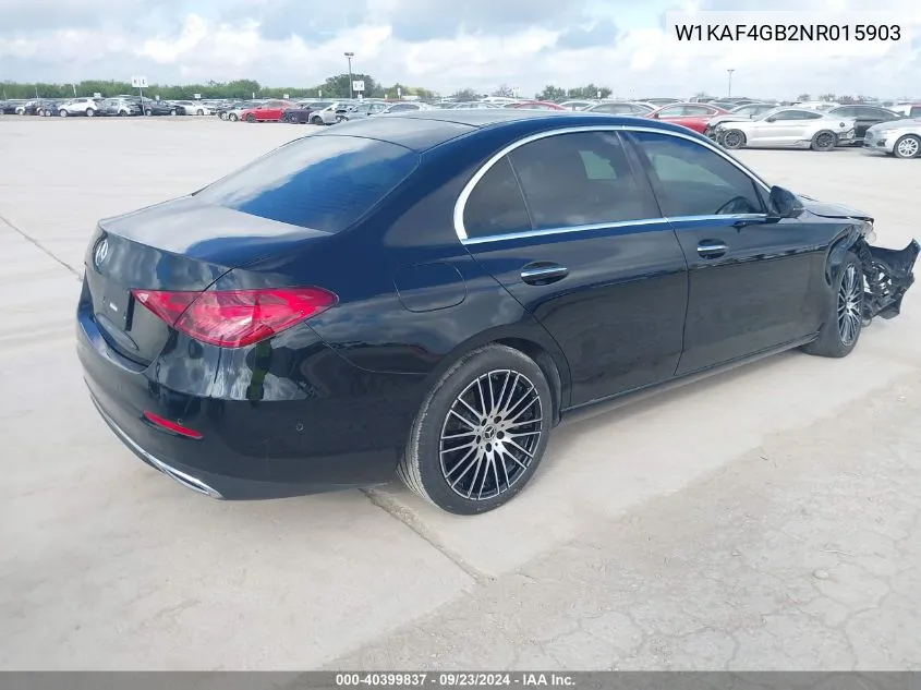 2022 Mercedes-Benz C 300 Sedan VIN: W1KAF4GB2NR015903 Lot: 40399837