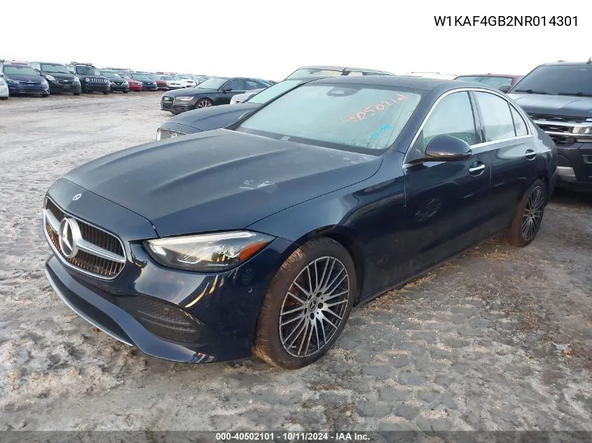 2022 Mercedes-Benz C 300 VIN: W1KAF4GB2NR014301 Lot: 40502101