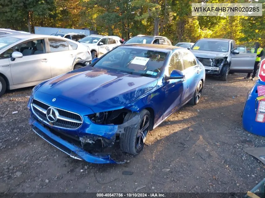 2022 Mercedes-Benz C 300 4Matic VIN: W1KAF4HB7NR020285 Lot: 40547756