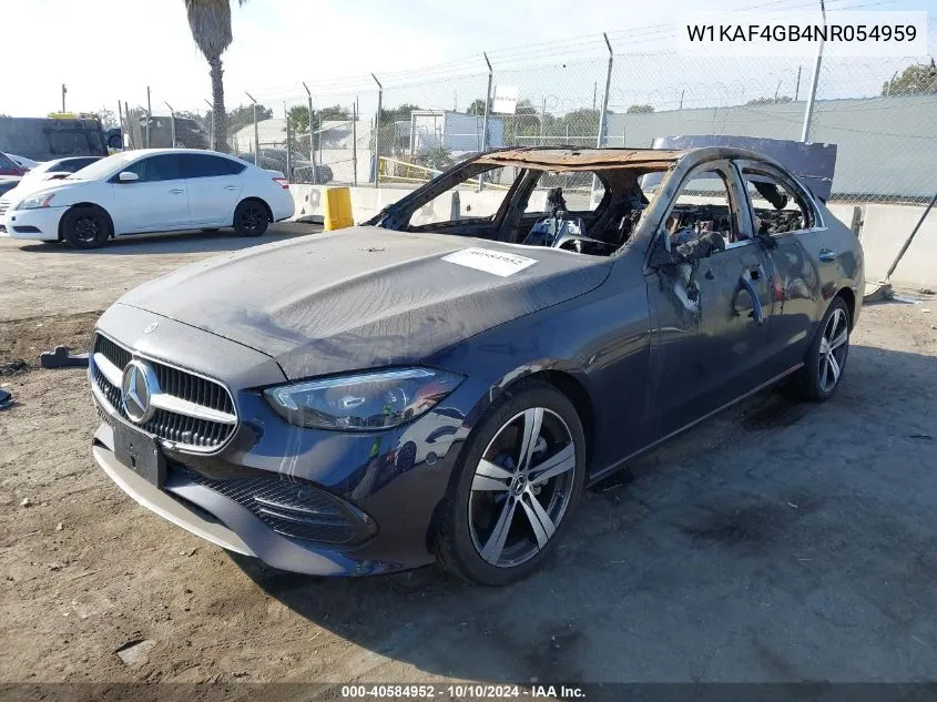 2022 Mercedes-Benz C 300 Sedan VIN: W1KAF4GB4NR054959 Lot: 40584952