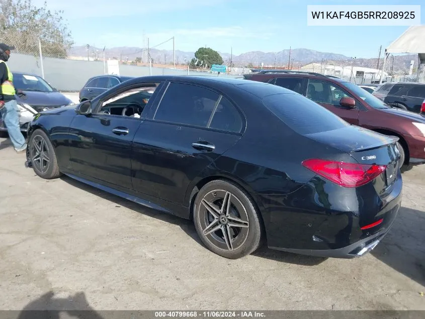 2024 Mercedes-Benz C 300 VIN: W1KAF4GB5RR208925 Lot: 40799668