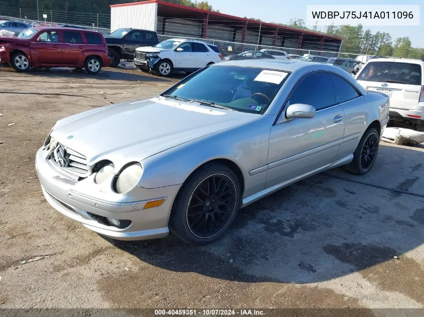 2001 Mercedes-Benz Cl 500 500 VIN: WDBPJ75J41A011096 Lot: 40459351