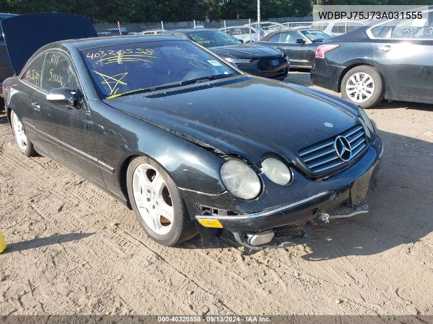 2003 Mercedes-Benz Cl 500 VIN: WDBPJ75J73A031555 Lot: 40320558