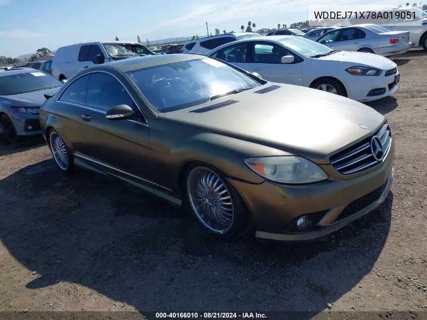 2008 Mercedes-Benz Cl 550 VIN: WDDEJ71X78A019051 Lot: 40166010