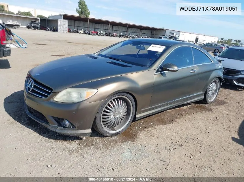 2008 Mercedes-Benz Cl 550 VIN: WDDEJ71X78A019051 Lot: 40166010