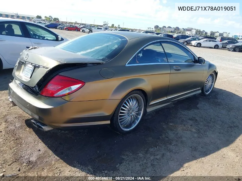 2008 Mercedes-Benz Cl 550 VIN: WDDEJ71X78A019051 Lot: 40166010