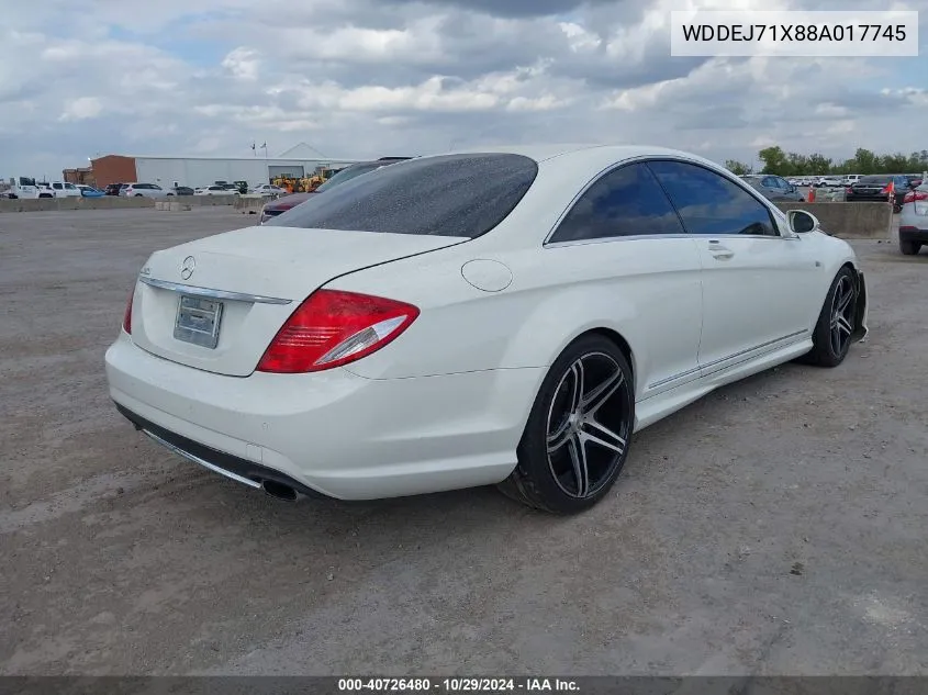 2008 Mercedes-Benz Cl 550 VIN: WDDEJ71X88A017745 Lot: 40726480