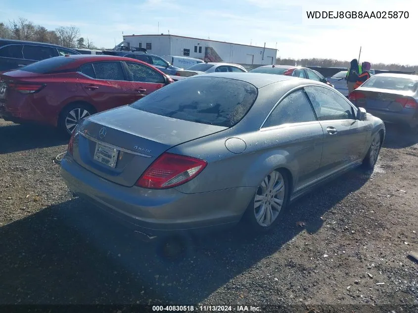 2010 Mercedes-Benz Cl 550 4Matic VIN: WDDEJ8GB8AA025870 Lot: 40830518