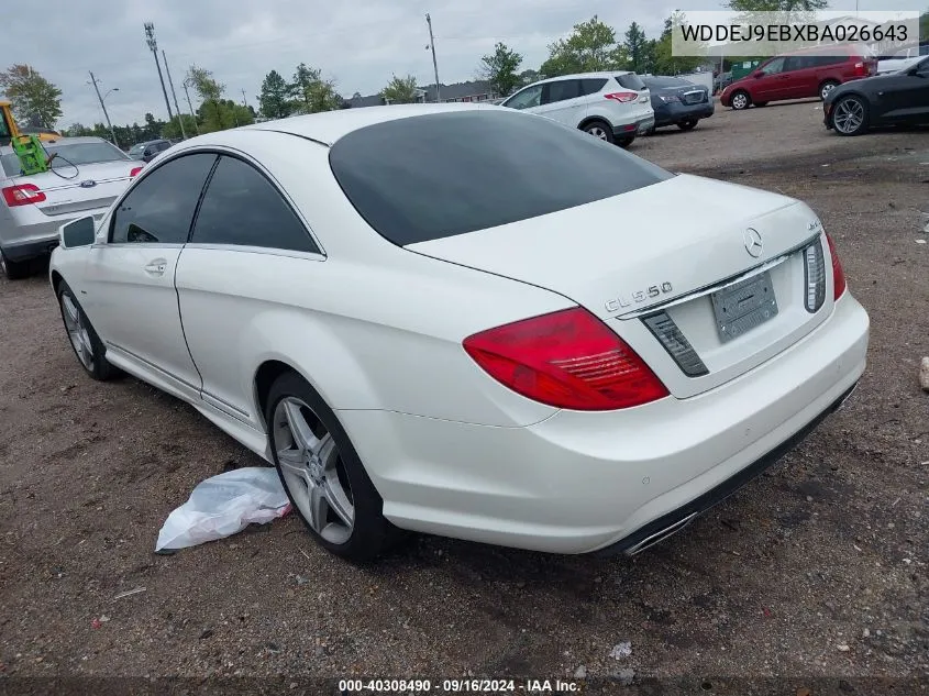 2011 Mercedes-Benz Cl 550 4Matic VIN: WDDEJ9EBXBA026643 Lot: 40308490