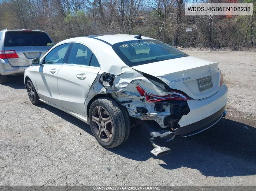 2014 Mercedes-Benz Cla 250 4Matic VIN: WDDSJ4GB6EN108238 Lot: 39246229