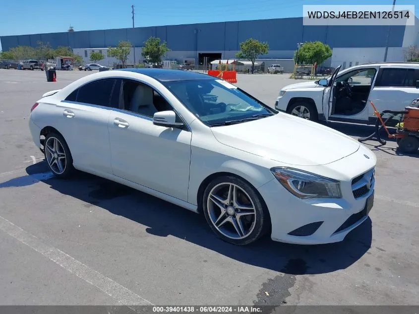 2014 Mercedes-Benz Cla 250 VIN: WDDSJ4EB2EN126514 Lot: 39401438