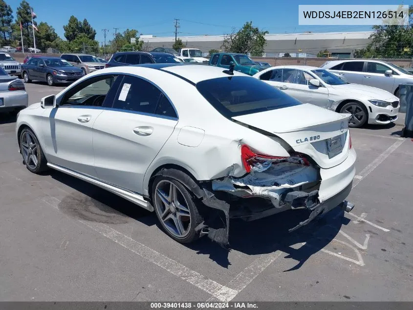 2014 Mercedes-Benz Cla 250 VIN: WDDSJ4EB2EN126514 Lot: 39401438