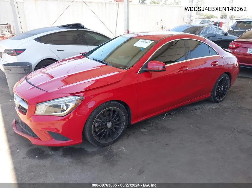 2014 Mercedes-Benz Cla 250 VIN: WDDSJ4EBXEN149362 Lot: 39763665