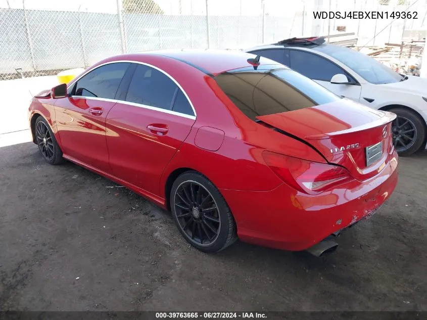 2014 Mercedes-Benz Cla 250 VIN: WDDSJ4EBXEN149362 Lot: 39763665