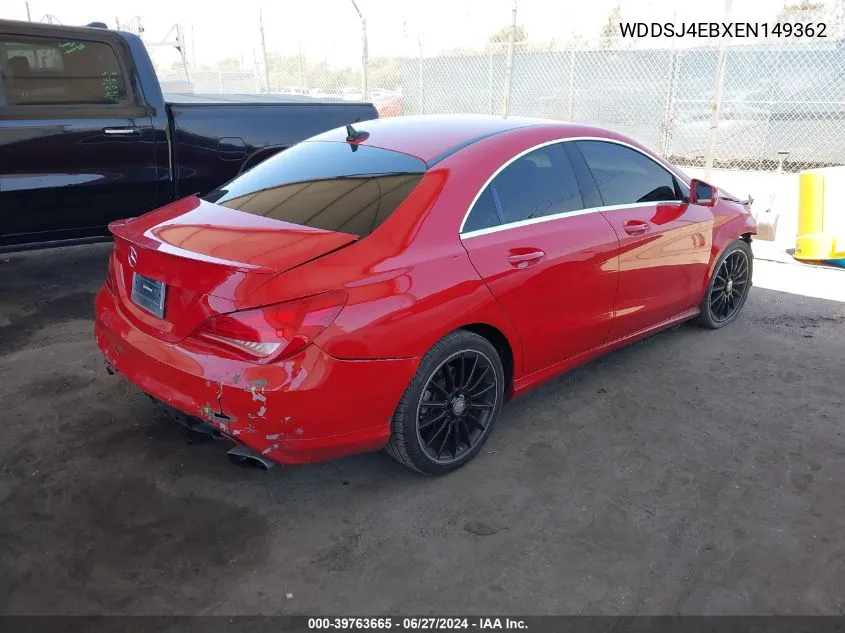 2014 Mercedes-Benz Cla 250 VIN: WDDSJ4EBXEN149362 Lot: 39763665