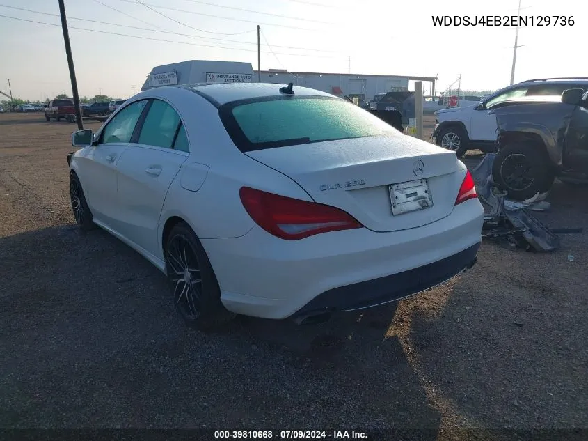 2014 Mercedes-Benz Cla 250 VIN: WDDSJ4EB2EN129736 Lot: 39810668